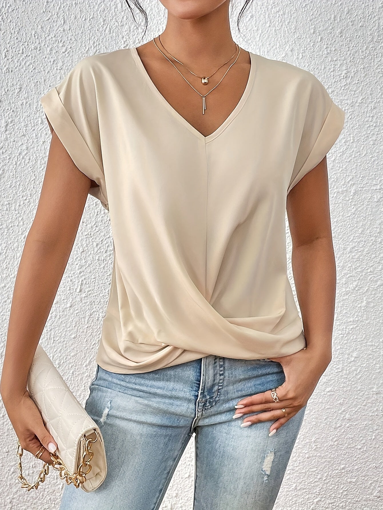 Maia™ – Twist Front V-Neck Top