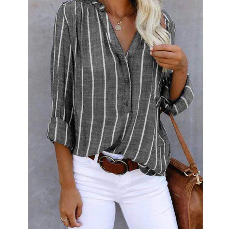 Havisa™ – Striped Casual Blouse