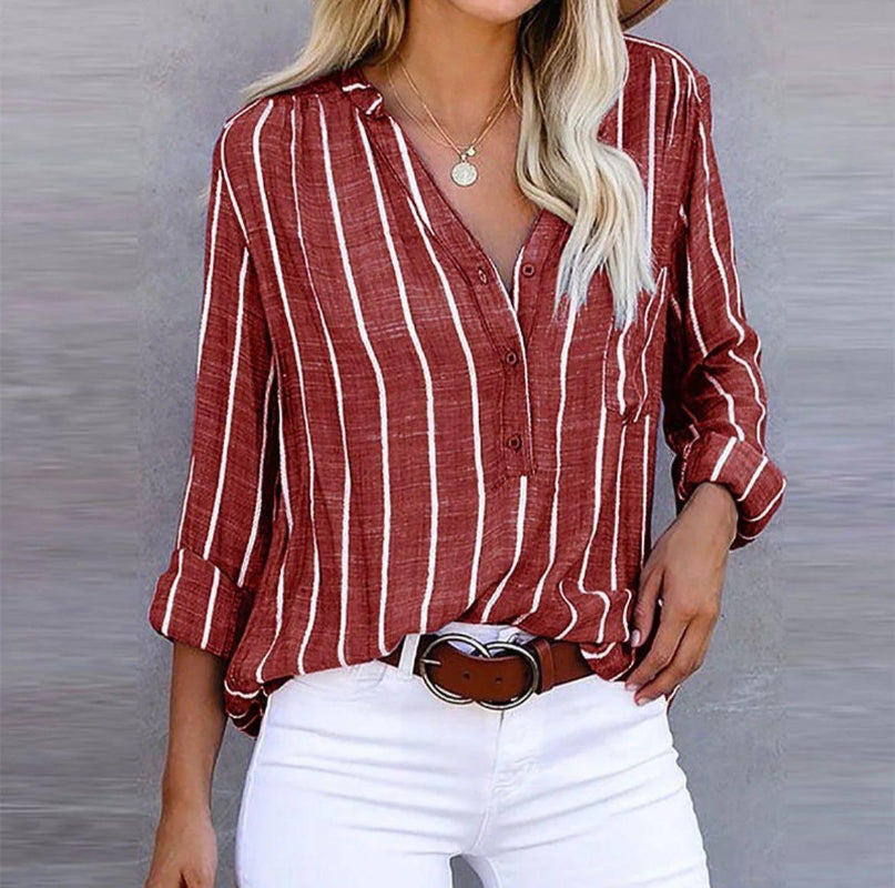Havisa™ – Striped Casual Blouse