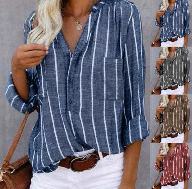 Havisa™ – Striped Casual Blouse