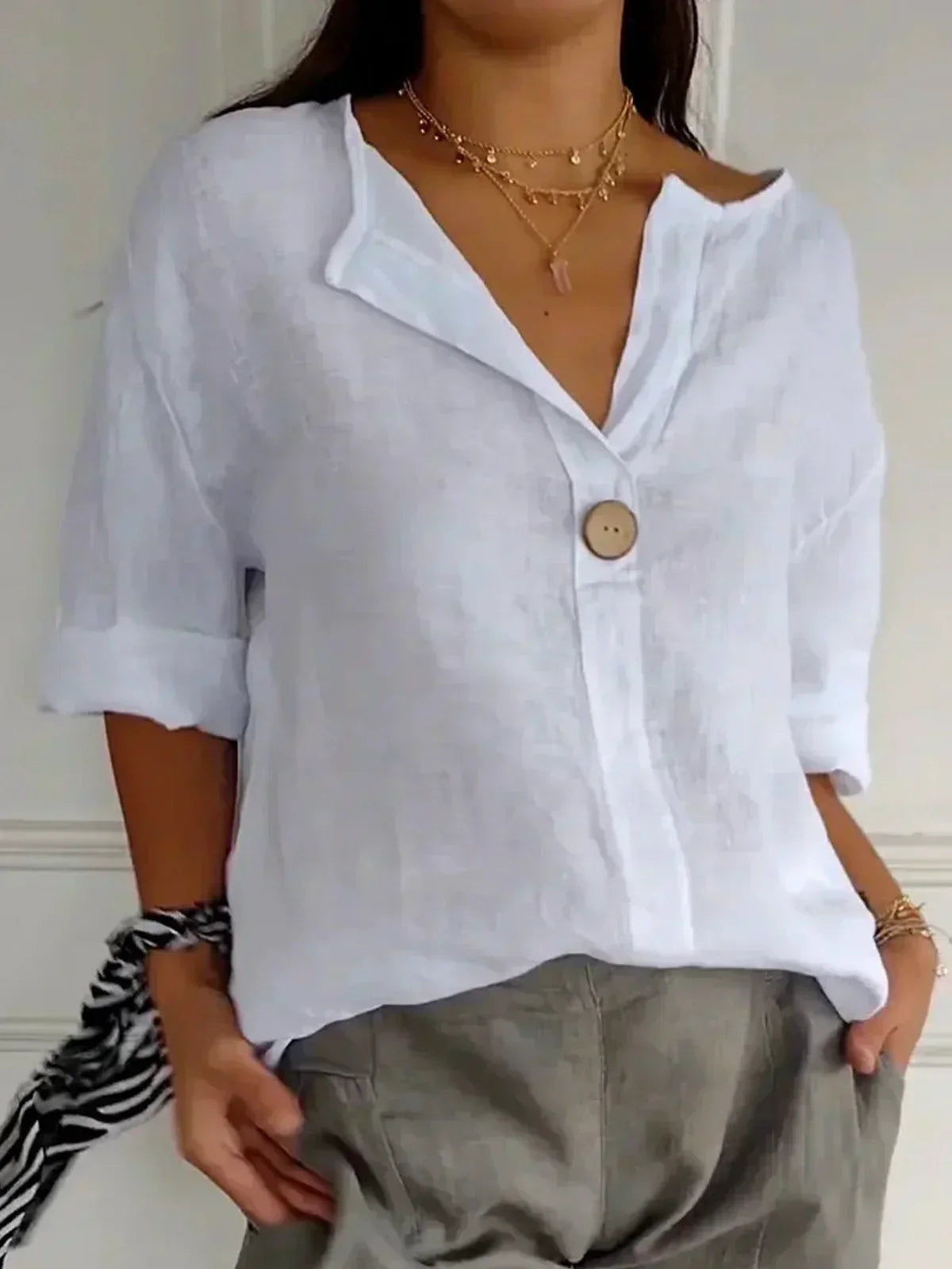 Jessa™ – Casual V-Neck Blouse